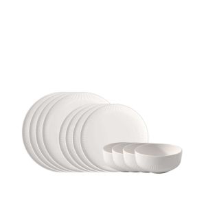 Afina 12 Piece Dinnerware Set (4xd,S,Rice #1900) by Villeroy & Boch