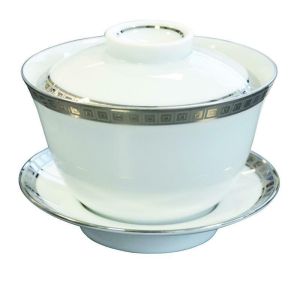 Athena Platinum Small Covered Cup - by Bernardaud