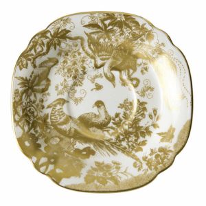 Aves Gold Breakfast Saucer by Royal Crown Derby
