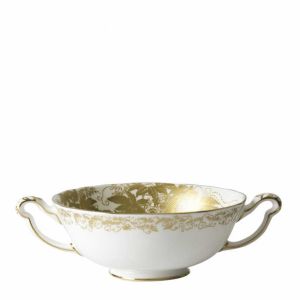 Aves Gold Cream Soup Cup by Royal Crown Derby