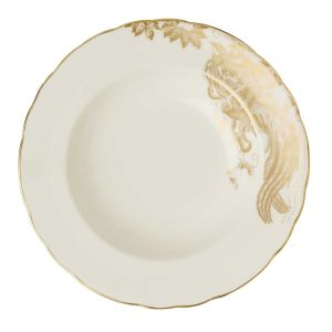 Aves Gold Motif Rim Soup L/S by Royal Crown Derby