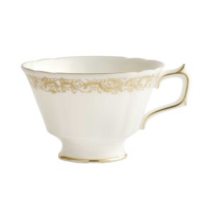 Aves Gold Narrow Band Tea Cup by Royal Crown Derby