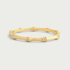 Bamboo Gold Hinged Bangle by Anabel Aram