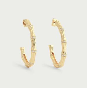 Bamboo Gold Hoop Earrings by Anabel Aram