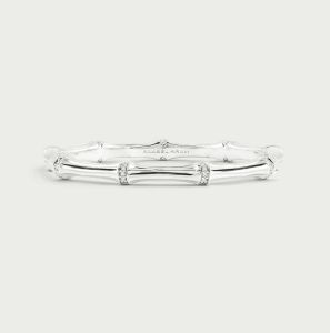 Bamboo Silver Hinged Bangle by Anabel Aram