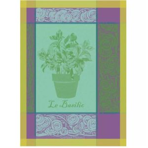 Basilic - Purple Kitchen Towel by Garnier Thiebaut