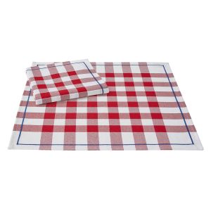 Bistrot Francais Red Set of 2 Napkins by Le Jacquard Francais