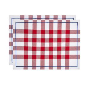 Bistrot Francais Red Set of 2 Placemats by Le Jacquard Francais