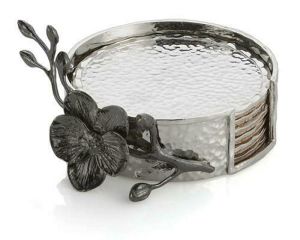 Black Orchid Coaster Set Of 6 by Michael Aram