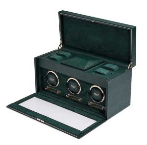 British Racing Triple Watch Winder Green by Wolf