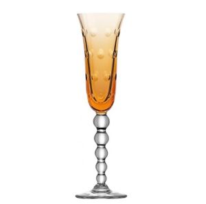 Bubbles Amber Champagne Flute by Saint Louis