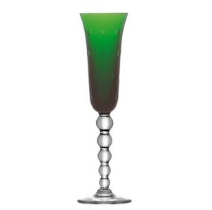 Bubbles Green Champagne Flute by Saint Louis