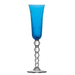 Bubbles Sky-Blue Champagne Flute by Saint Louis