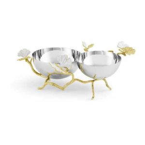 Butterfly Ginkgo Gold Double Dish by Michael Aram
