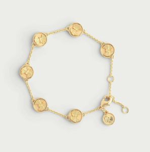 Butterfly Gold Coin Charm Bracelet by Anabel Aram