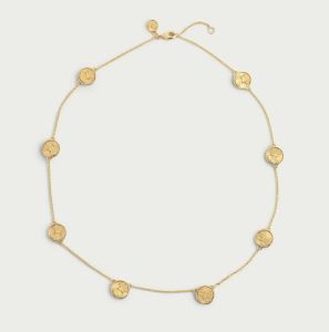 Butterfly Gold Coin Stationary Necklace by Anabel Aram