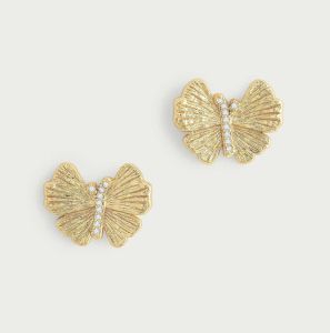 Butterfly Gold Gold Stud Earrings by Anabel Aram