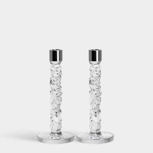 Carat Candlestick Medium Set of 2 by Orrefors