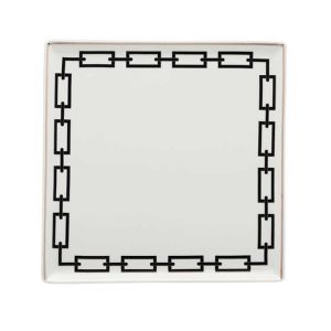 Catene Nero Vide Poche Squared Plate by Richard Ginori