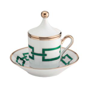 Catene Smeraldo Tete A Tete Coffee Set, 2 Coffee Cups And Saucers by Richard Ginori