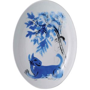 Chagall L'animal Vert Oval Platter by Bernardaud