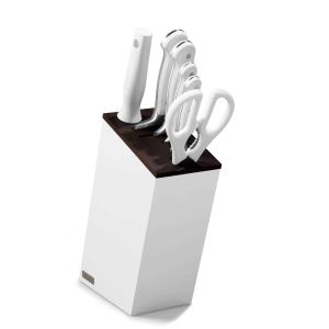Classic White 7-Pcs. Slim Knife Block Set (Bread) by Wusthof Trident