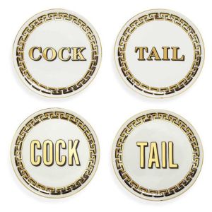 Cock/Tail Coasters Set/4 by Jonathan Adler