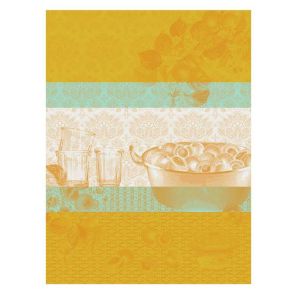 Confitures Abricots - Yellow Tea Towel by Le Jacquard Francais