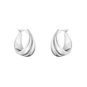 Curve Hoop Earring Silver by Georg Jensen