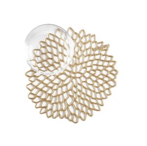 Dahlia Set Of 6 Coasters Brass by Chilewich