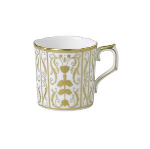 Darley Abbey White Coffee Cup by Royal Crown Derby