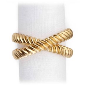 Napkin Jewels Deco Twist Gold Set Of 4 by L'objet