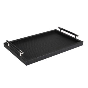 Dedalo Firenze Medium Rectangular Tray Black by Pinetti