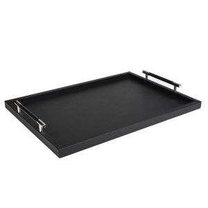 Dedalo Liverpool Large Rectangular Tray Black by Pinetti