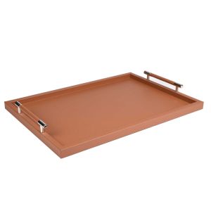 Dedalo Liverpool Large Rectangular Tray Camel by Pinetti