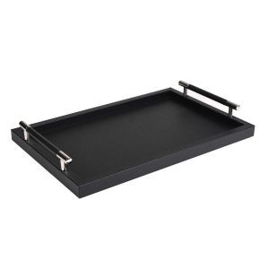 Dedalo Liverpool Medium Rectangular Tray Black by Pinetti