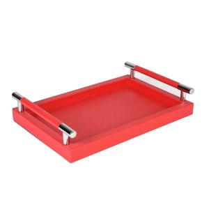 Dedalo Liverpool Small Rectangular Tray Red by Pinetti