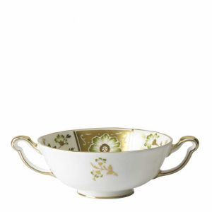 Derby Panel Green Cream Soup Cup by Royal Crown Derby