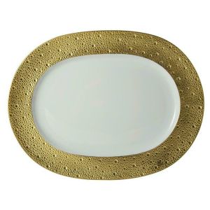 Ecume Gold Oval Platter - 13.8 In. by Bernardaud