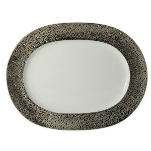 Ecume Platinum Oval Platter - 17 In. - by Bernardaud