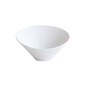 Ecume White Asymmetric Salad Bowl by Bernardaud