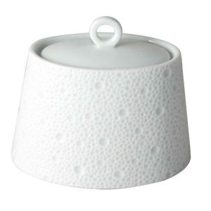 Ecume White Sugar Bowl by Bernardaud