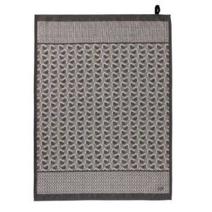 Empreintes - Black Tea Towel by Le Jacquard Francais