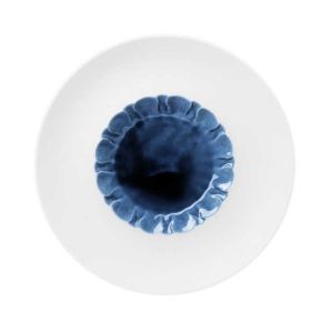 Evolution - Blue Silent Rimmed Plate With Structured Well by Hering Berlin