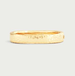 Farrier Gold Wide Hinged Bangle by Anabel Aram