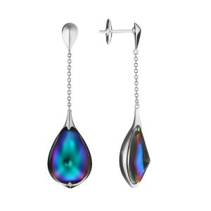 Fleurs De Psydelic Earrings Blue Scarabee by Baccarat