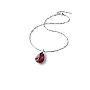 FLEURS DE PSYDELIC Necklace Large Size Silver Red Crystal Iridescent by Baccarat