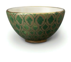 Fortuny Dinnerware Cereal Bowls Peruviano Green Set/4 by L'Objet