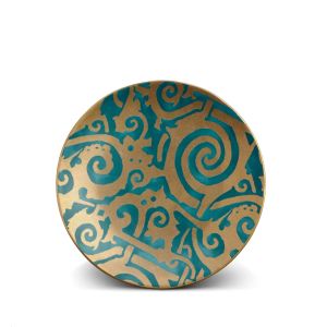 Fortuny Dinnerware Dessert Plates Maori Teal Set/4 by L'Objet