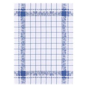 Fraises - French Blue Tea Towel 24&quot X 31&quot by Le Jacquard Francais